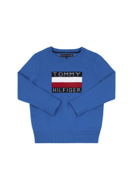 Tommy Hilfiger Пуловер Essential Logo KB0KB05447 D Син Regular Fit - Pepit.bg