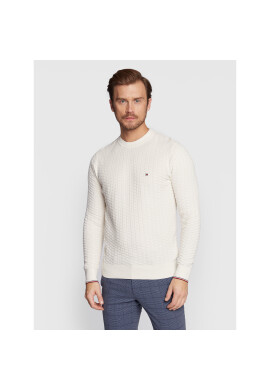 Tommy Hilfiger Пуловер Exaggerated Structure MW0MW28111 Бял Regular Fit - Pepit.bg