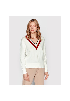 Tommy Hilfiger Пуловер Global Stripe WW0WW29878 Бял Regular Fit - Pepit.bg