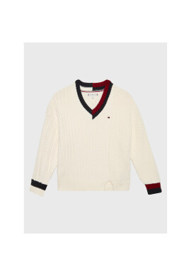 Tommy Hilfiger Пуловер KG0KG06903 Екрю Oversize - Pepit.bg
