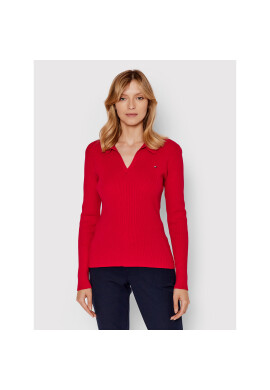 Tommy Hilfiger Пуловер Open WW0WW32488 Червен Slim Fit - Pepit.bg