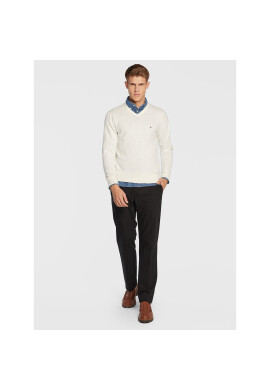 Tommy Hilfiger Пуловер Pima MW0MW28047 Бял Regular Fit - Pepit.bg