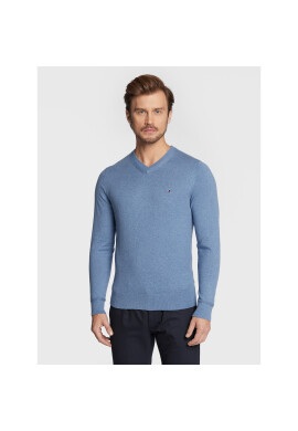 Tommy Hilfiger Пуловер Pima MW0MW28047 Син Regular Fit - Pepit.bg