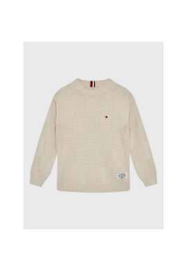 Tommy Hilfiger Пуловер Structured Label KB0KB07832 D Бежов Regular Fit - Pepit.bg