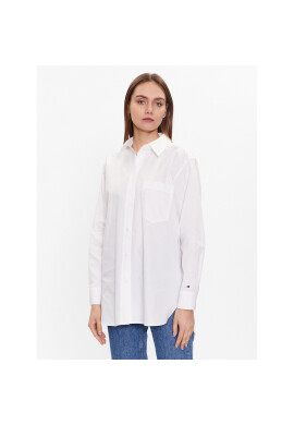 Tommy Hilfiger Риза 1985 WW0WW39198 Бял Oversize - Pepit.bg