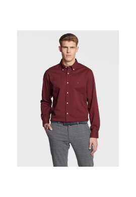 Tommy Hilfiger Риза Natural Soft Solid MW0MW28320 Бордо Regular Fit - Pepit.bg