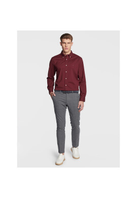 Tommy Hilfiger Риза Natural Soft Solid MW0MW28320 Бордо Regular Fit - Pepit.bg