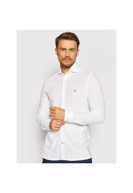 Tommy Hilfiger Риза Solid MW0MW17641 Бял Slim Fit - Pepit.bg
