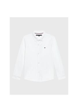 Tommy Hilfiger Риза Solid Pique KB0KB07507 Бял Regular Fit - Pepit.bg