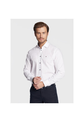 Tommy Hilfiger Риза Solid Poplin MW0MW28395 Бял Slim Fit - Pepit.bg