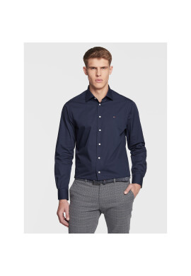 Tommy Hilfiger Риза Solid Poplin MW0MW28495 Тъмносин Regular Fit - Pepit.bg