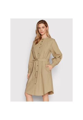 Tommy Hilfiger Рокля тип риза Solid WW0WW35301 Бежов Regular Fit - Pepit.bg