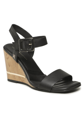 Tommy Hilfiger Сандали Hardware Wedge Sandal FW0FW07074 Черен - Pepit.bg