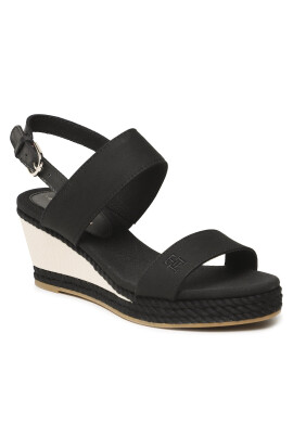 Tommy Hilfiger Сандали Rope Webbing Mid Wedge FW0FW07092 Черен - Pepit.bg