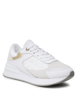 Tommy Hilfiger Сникърси Elevated Embossed Runner Gold FW0FW07384 Бял - Pepit.bg