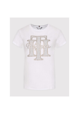 Tommy Hilfiger Тишърт Crystal WW0WW32655 Бял Regular Fit - Pepit.bg