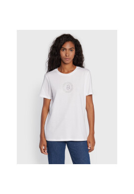 Tommy Hilfiger Тишърт Crystal WW0WW34631 Бял Regular Fit - Pepit.bg
