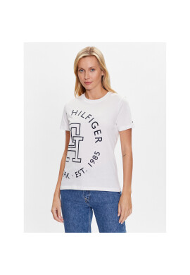 Tommy Hilfiger Тишърт Exploded WW0WW40051 Бял Regular Fit - Pepit.bg