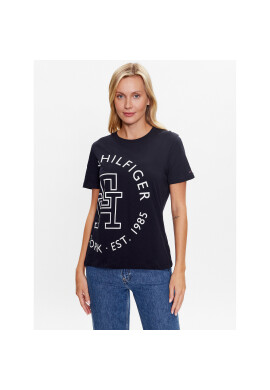 Tommy Hilfiger Тишърт Exploded WW0WW40051 Тъмносин Regular Fit - Pepit.bg