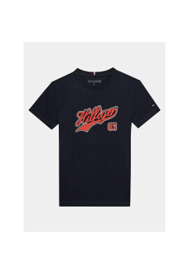 Tommy Hilfiger Тишърт Hilfiger Script Tee S/S KB0KB08679 Син Regular Fit - Pepit.bg