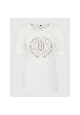 Tommy Hilfiger Тишърт Sueded WW0WW34419 Бял Regular Fit - Pepit.bg