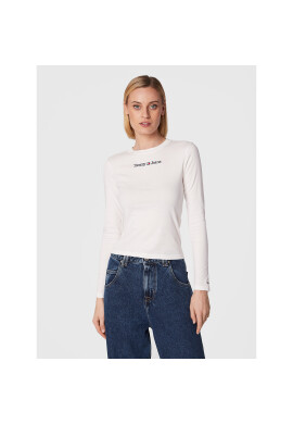 Tommy Jeans Блуза Baby Serif Linear DW0DW14363 Бял Regular Fit - Pepit.bg