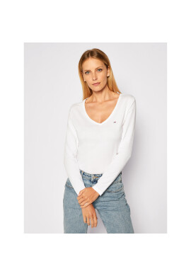 Tommy Jeans Блуза Embroidery DW0DW09101 Бял Regular Fit - Pepit.bg