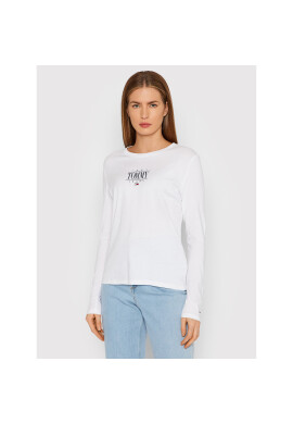 Tommy Jeans Блуза Essential DW0DW11237 Бял Slim Fit - Pepit.bg
