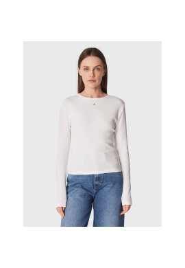 Tommy Jeans Блуза Essential DW0DW14277 Бял Slim Fit - Pepit.bg