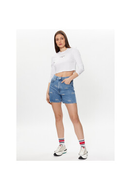 Tommy Jeans Блуза Essential Logo DW0DW15443 Бял Cropped Fit - Pepit.bg