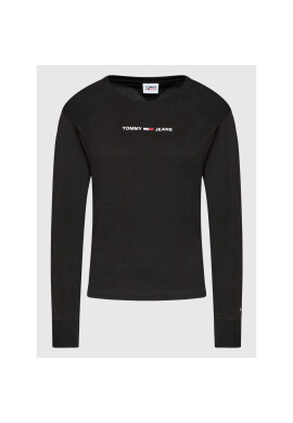 Tommy Jeans Блуза Linear Logo DW0DW12832 Черен Regular Fit - Pepit.bg