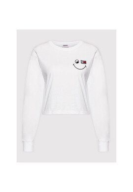 Tommy Jeans Блуза Smiley Badge DW0DW11290 Бял Regular Fit - Pepit.bg
