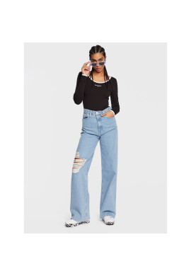 Tommy Jeans Боди Linear DW0DW14887 Черен Slim Fit - Pepit.bg