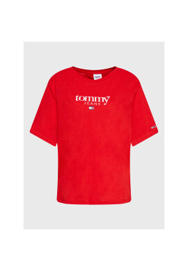 Tommy Jeans Curve Тишърт Essential Logo DW0DW14559 Червен Regular Fit - Pepit.bg