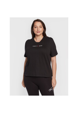 Tommy Jeans Curve Тишърт Linear Logo DW0DW10551 Черен Regular Fit - Pepit.bg
