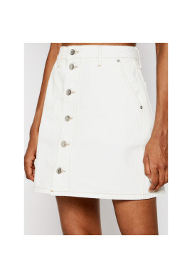 Tommy Jeans Дънкова пола A-Line DW0DW10097 Бял Regular Fit - Pepit.bg