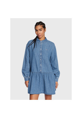 Tommy Jeans Дънкова рокля Chambray DW0DW15022 Син Regular Fit - Pepit.bg