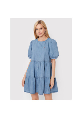 Tommy Jeans Дънкова рокля Tiered Chambray DW0DW13832 Син Regular Fit - Pepit.bg