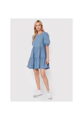 Tommy Jeans Дънкова рокля Tiered Chambray DW0DW13832 Син Regular Fit - Pepit.bg