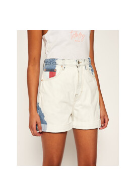 Tommy Jeans Дънкови шорти Mom DW0DW08407 Бял Regular Fit - Pepit.bg