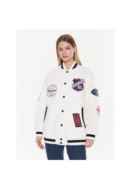 Tommy Jeans Яке бомбър Letterman DW0DW14940 Бял Oversize - Pepit.bg