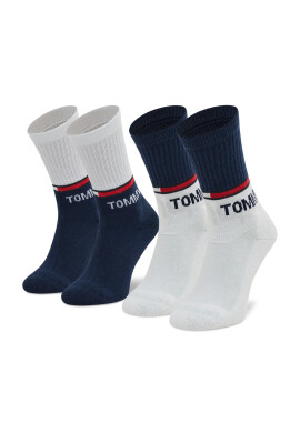 Tommy Jeans Комплект 2 чифта дълги чорапи детски 701210515 Бял - Pepit.bg