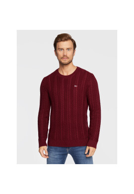 Tommy Jeans Пуловер Cable DM0DM15059 Бордо Regular Fit - Pepit.bg