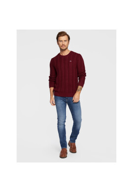 Tommy Jeans Пуловер Cable DM0DM15059 Бордо Regular Fit - Pepit.bg