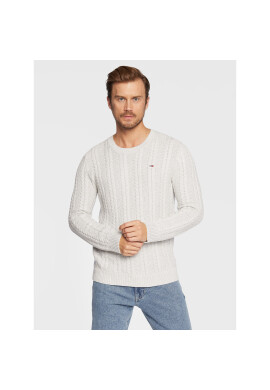 Tommy Jeans Пуловер Cable DM0DM15059 Сив Regular Fit - Pepit.bg