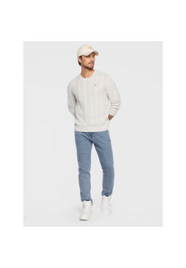 Tommy Jeans Пуловер Cable DM0DM15059 Сив Regular Fit - Pepit.bg