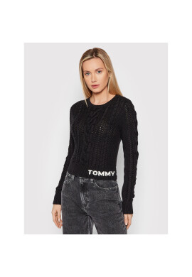 Tommy Jeans Пуловер Cable DW0DW11004 Черен Regular Fit - Pepit.bg
