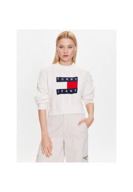 Tommy Jeans Пуловер DW0DW14261 Бял Regular Fit - Pepit.bg
