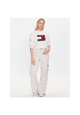 Tommy Jeans Пуловер DW0DW14261 Бял Regular Fit - Pepit.bg