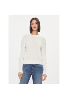 Tommy Jeans Пуловер Essential DW0DW17254 Бял Regular Fit - Pepit.bg